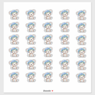 Aeroplane Pilot Teddy Bear Envelope Close 1.5"