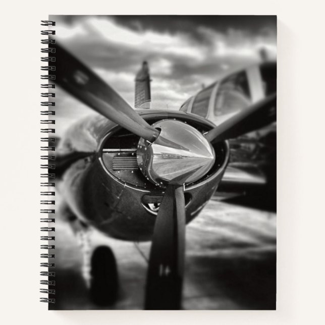 Aeroplane propeller Black and White Notebook (Front)