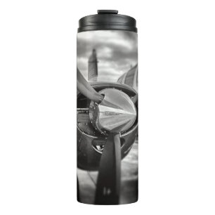 Aeroplane propeller Black and White Thermal Tumbler