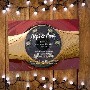 Aeroplane Propeller Hops and Props Hangar Party Invitation