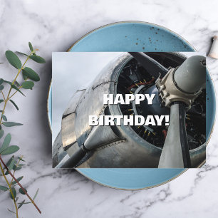 Aeroplane propeller photo, Cool Aviation Birthday Postcard