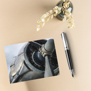 Aeroplane propeller photo, Cool Aviation Birthday Postcard