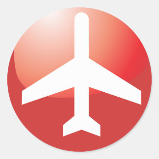 Aeroplane Red Easy Button Classic Round Sticker