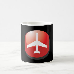 Aeroplane Red Easy Button Coffee Mug