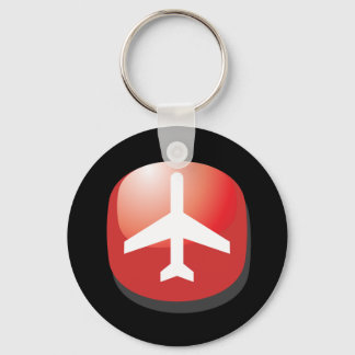 Aeroplane Red Easy Button Key Ring