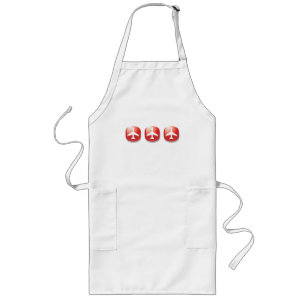 Aeroplane Red Easy Button Long Apron