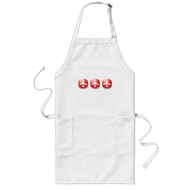 Aeroplane Red Easy Button Long Apron (Front)