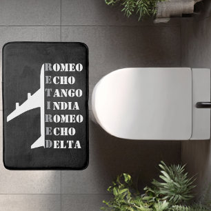 Aeroplane Retired Nato Phonetic Alphabet Aviation Bath Mat
