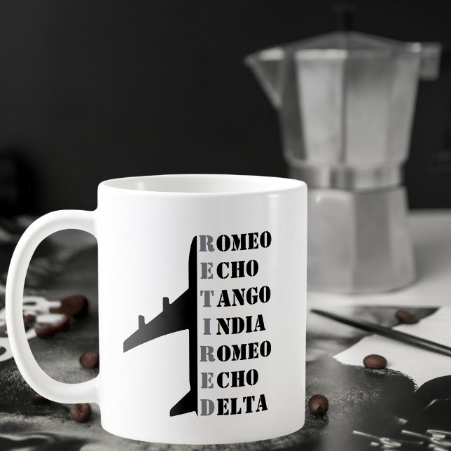 Aeroplane Retired Nato Phonetic Alphabet Aviation Coffee Mug (Creator Uploaded)