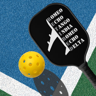 Aeroplane Retired Nato Phonetic Alphabet Aviation Pickleball Paddle