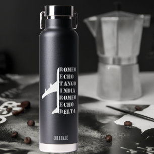 Aeroplane Retired Nato Phonetic Alphabet Aviation Water Bottle