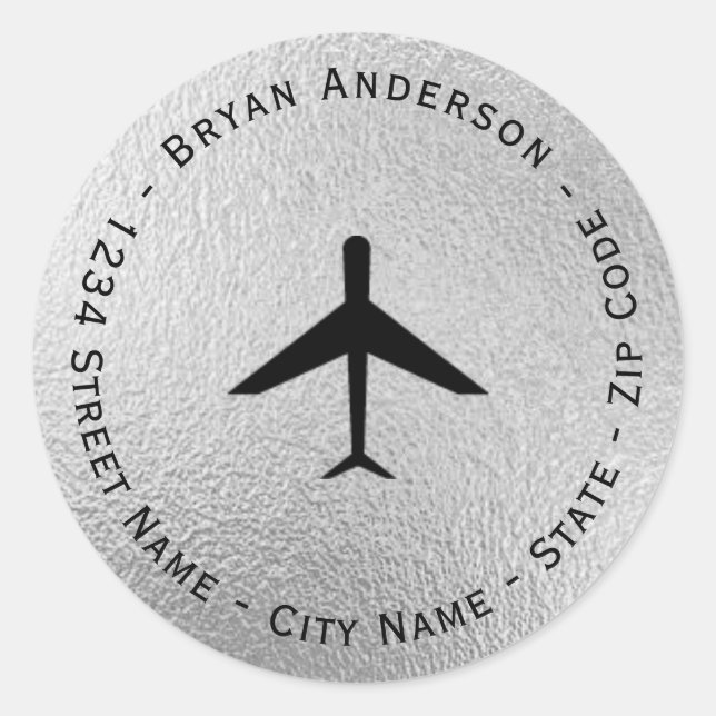 Aeroplane Return Address Label (Front)