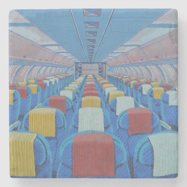 Aeroplane Seats (by Gregorio Undurraga) Stone Coaster (Front)