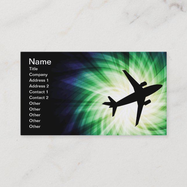 Aeroplane Silhouette; Cool Business Card (Front)
