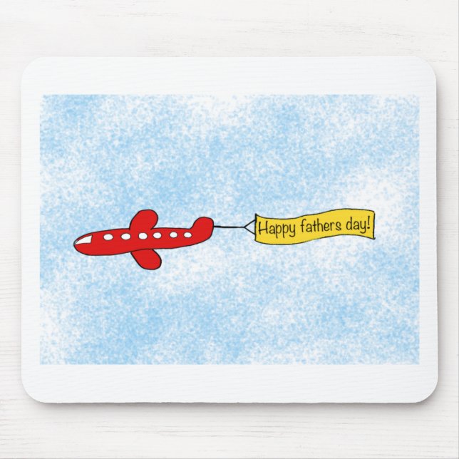 Aeroplane sky banner 'Happy Fathers Day' Cartoon Mouse Pad (Front)