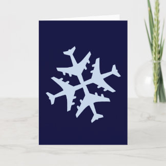 Aeroplane Snowflake Holiday Card