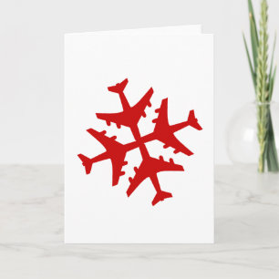 Aeroplane Snowflake Holiday Card