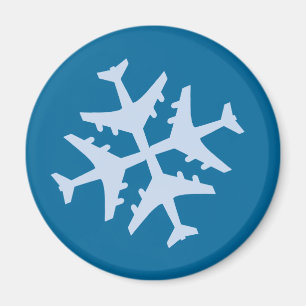 Aeroplane Snowflake Magnet