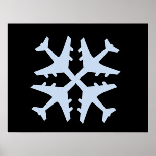 Aeroplane Snowflake Poster