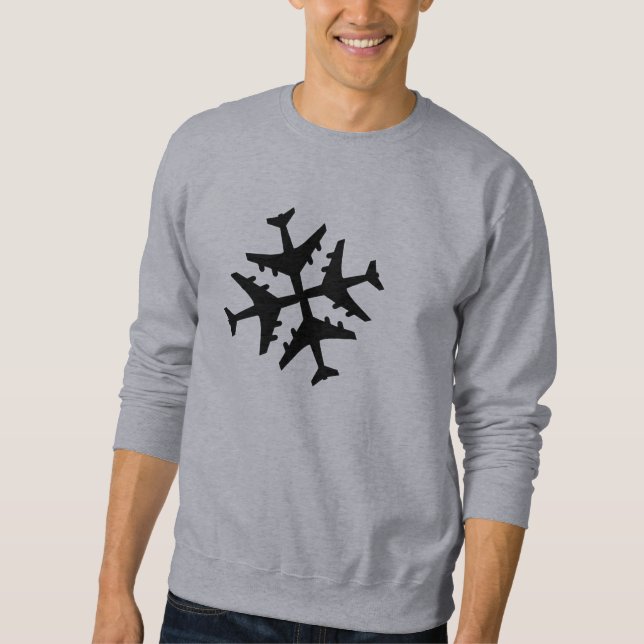 Aeroplane Snowflake Sweatshirt (Front)