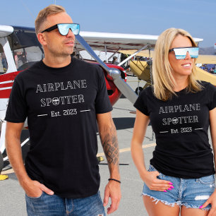 Aeroplane Spotter Est.  Aviation   Aviator   Custo T-Shirt