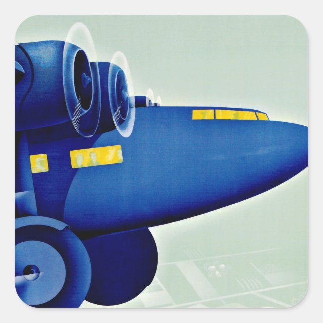 Aeroplane Square Sticker (Front)