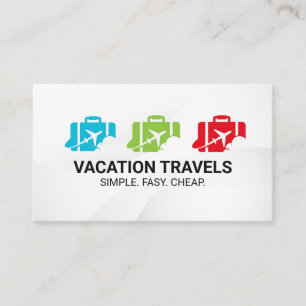 Aeroplane Suitcase Logo Business Card