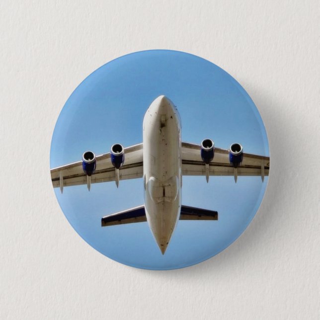 Aeroplane Takeoff High 6 Cm Round Badge (Front)