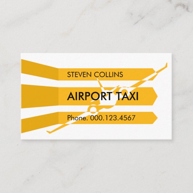 Aeroplane Taking Off Runway  Business Card (Front)