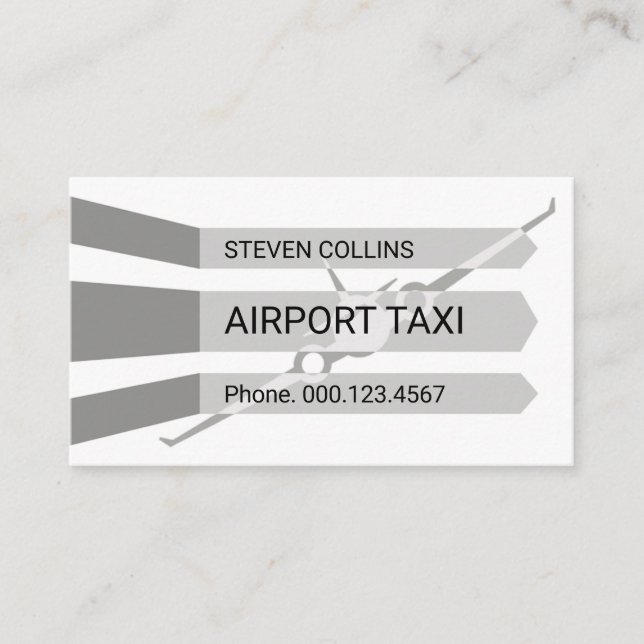 Aeroplane Taking Off Runway  Business Card (Front)