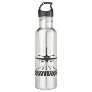 Aeroplane Taking Off Runway Illustration 710 Ml Water Bottle