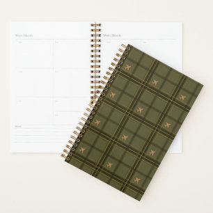 Aeroplane Tartan Plaid in Olive Green Planner