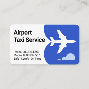 Aeroplane Taxi Flying Blue Skies Business Card