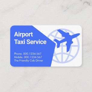 Aeroplane Taxi Flying Globe Business Card