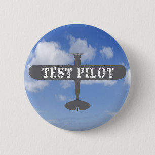 Aeroplane & Test Pilot 6 Cm Round Badge