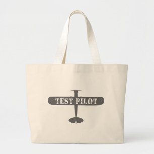 Aeroplane & Test Pilot Large Tote Bag