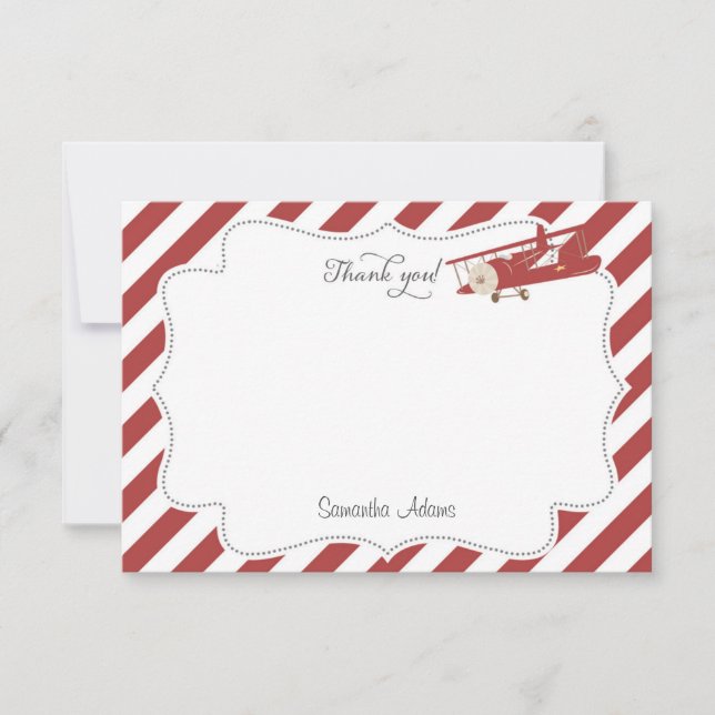 Aeroplane Thank You Card (Front)