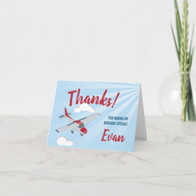 Aeroplane Thank You Card (Front)