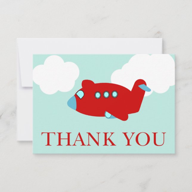 Aeroplane Thank You note card (Front)