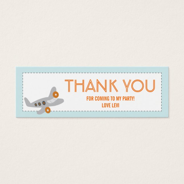 Aeroplane Thank you Tag (Front)
