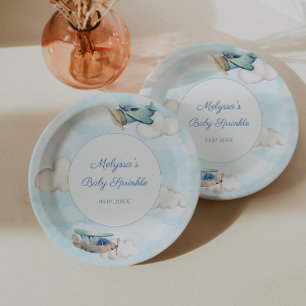 Aeroplane Theme Baby Shower For Boy Party Paper Plate