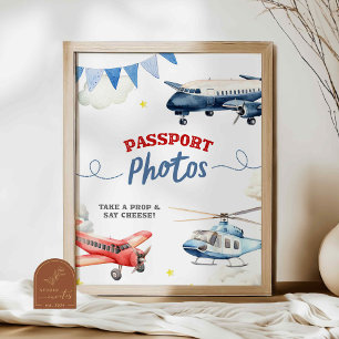 Aeroplane Theme Birthday Passport Photo Custom Sig Poster