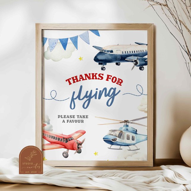 Aeroplane Theme Birthday Thank You Custom Sign (Creator Uploaded)