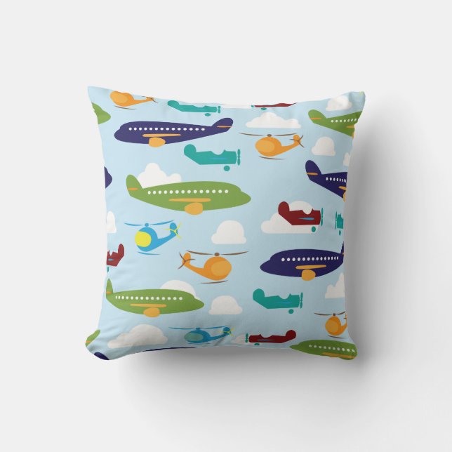 Aeroplane Theme Kids Room Decor Throw Pillows (Front)