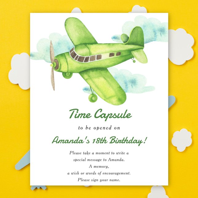 Aeroplane Time Capsule 1st birthday gender neutral Poster (Creator Uploaded)