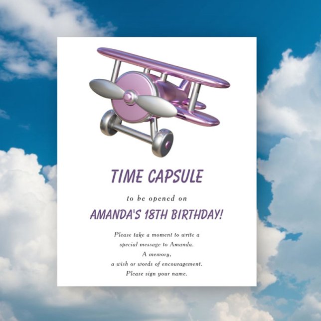 Aeroplane Time Capsule 1st birthday Poster (Creator Uploaded)