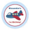 Aeroplane Town Round Custom Favour Sticker