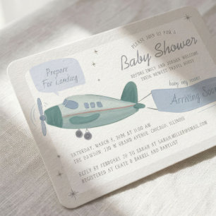 Aeroplane Travel Baby Shower Invitation