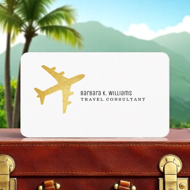 Aeroplane Travel Consultant simple and elegant Business Card (Creator Uploaded)