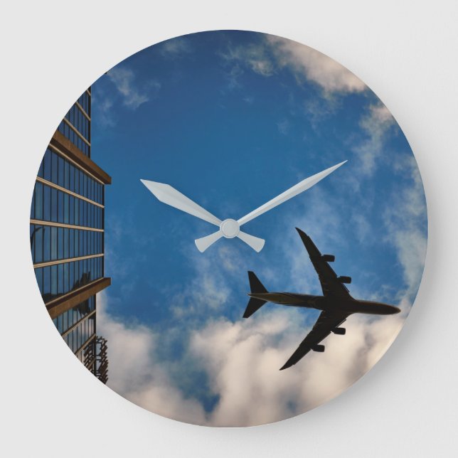 aeroplane travel large clock (Front)